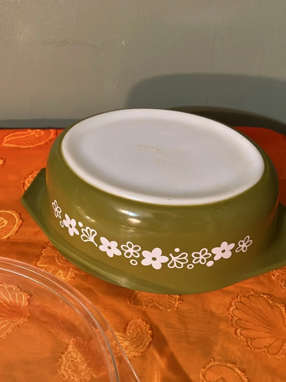 Vintage Pyrex Lidded Baking Dish Spring Blossom Crazy Daisy 1.5 # 043